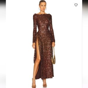 Atoir Gabrielle Brown Sequin Formal Dress Size 4